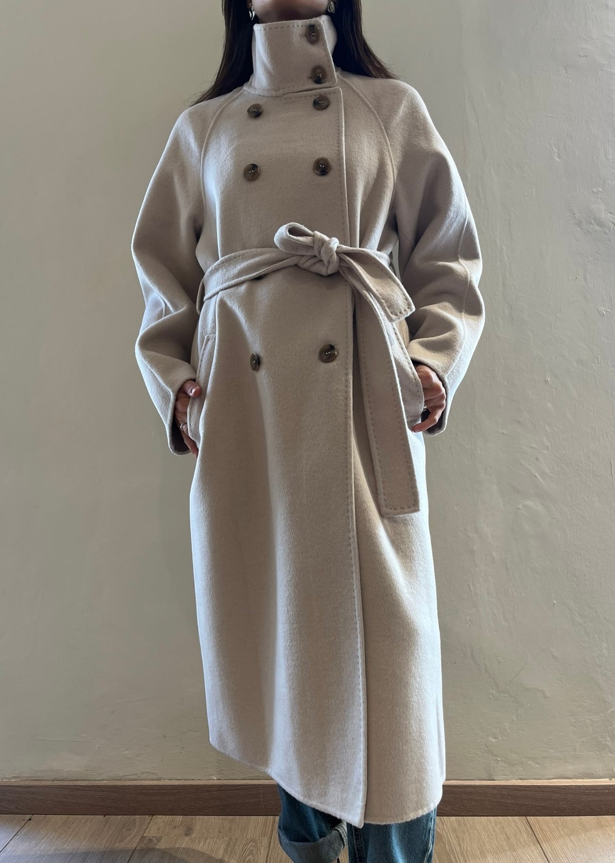 Cappotto lungo doppio petto con cinta art.TAC0023 VICOLO