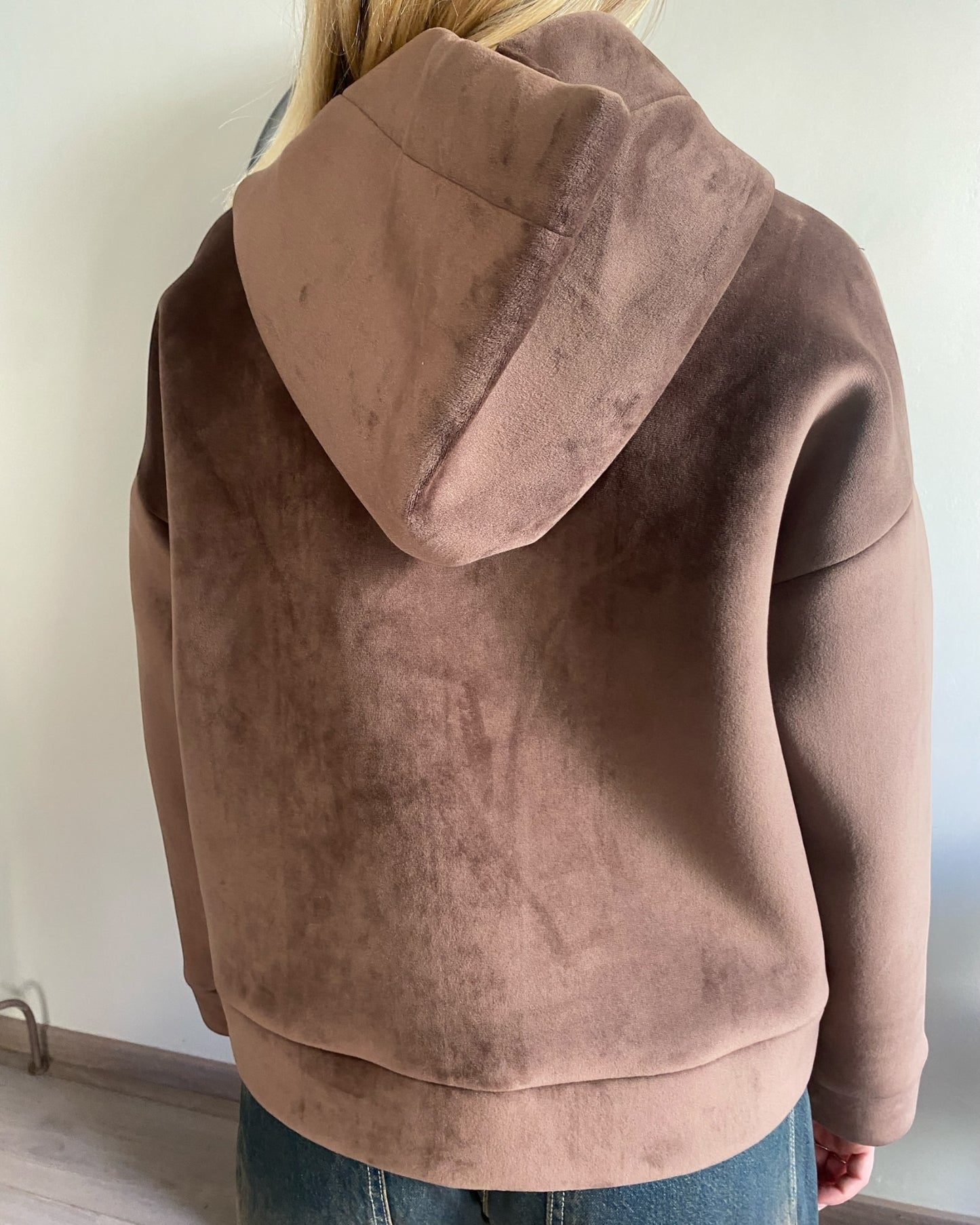 Bomber effetto velluto con cappuccio art.7071CAMP