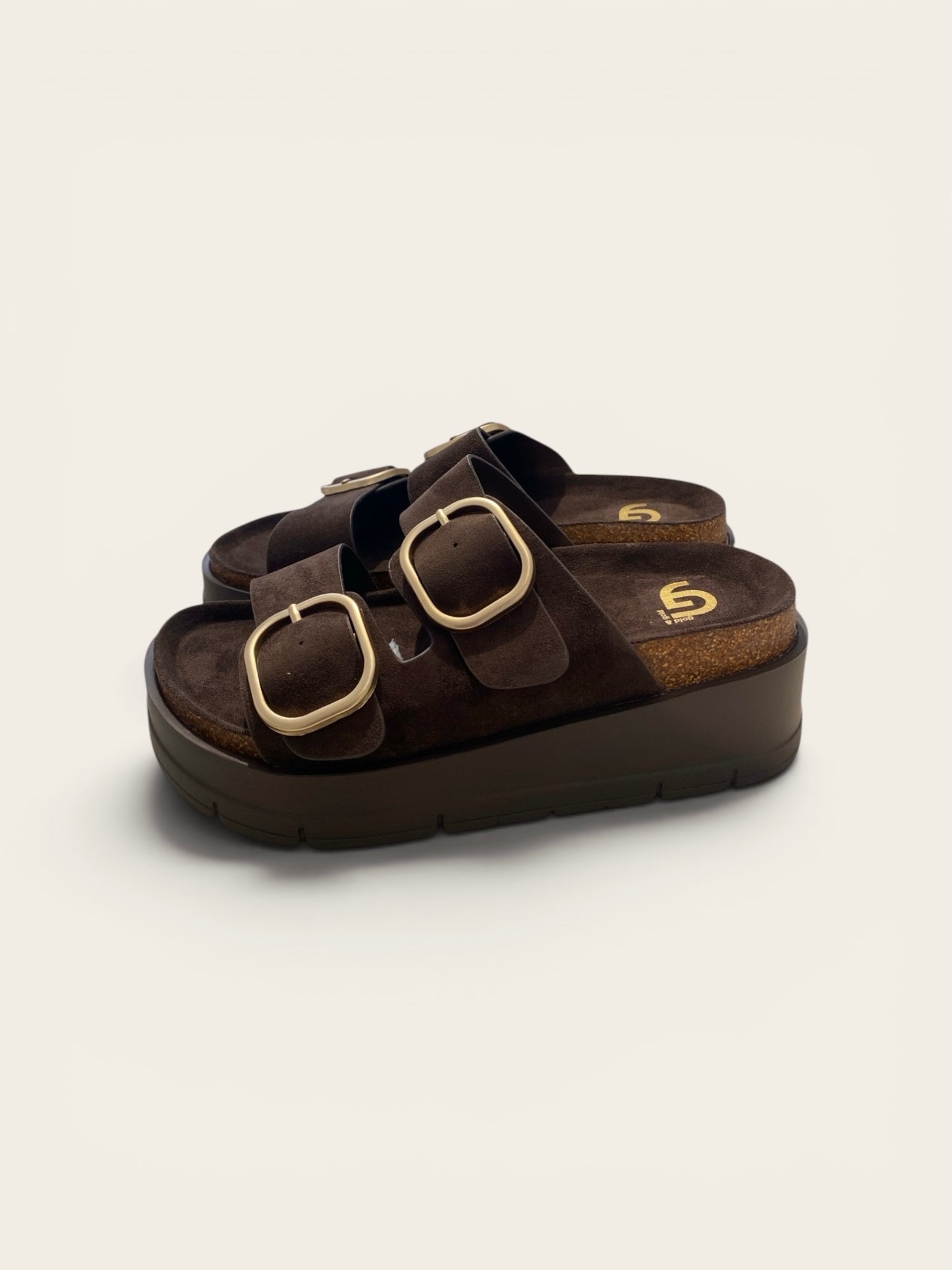 Sandalo platform con fasce effetto suede art.GW412 GOLD&GOLD