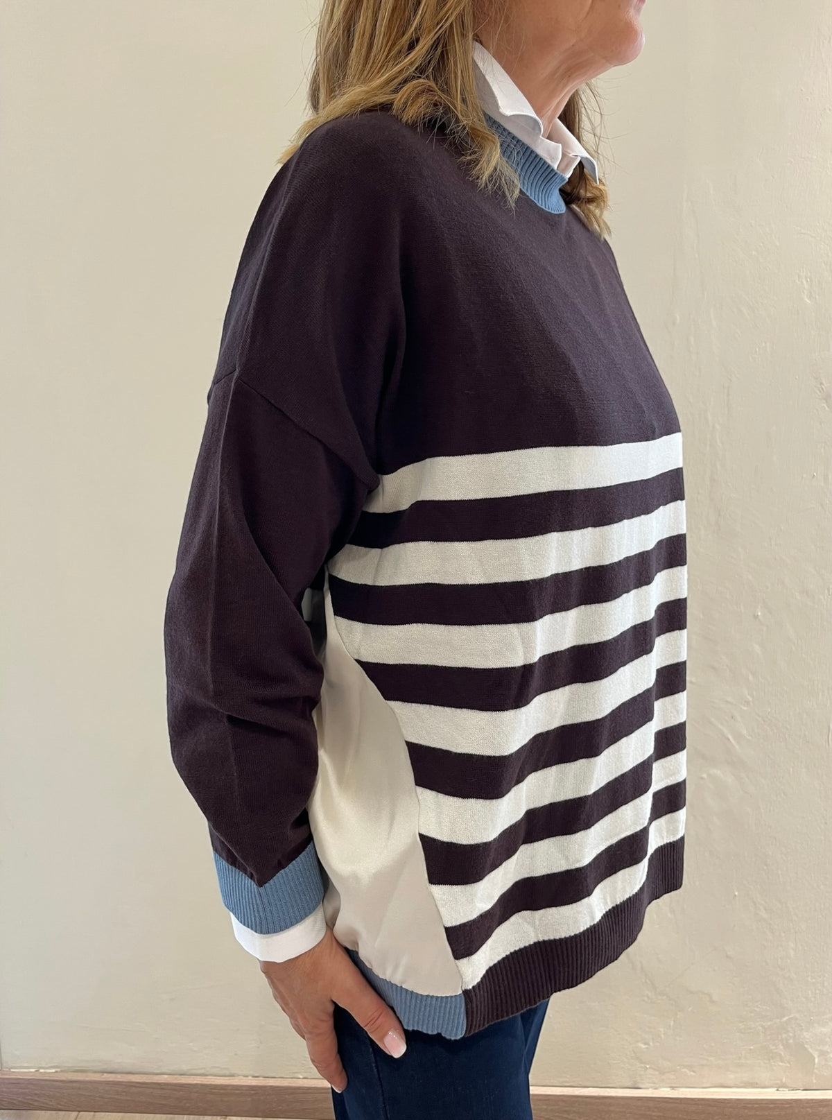 Maglia girocollo a righe over Art.AI51200