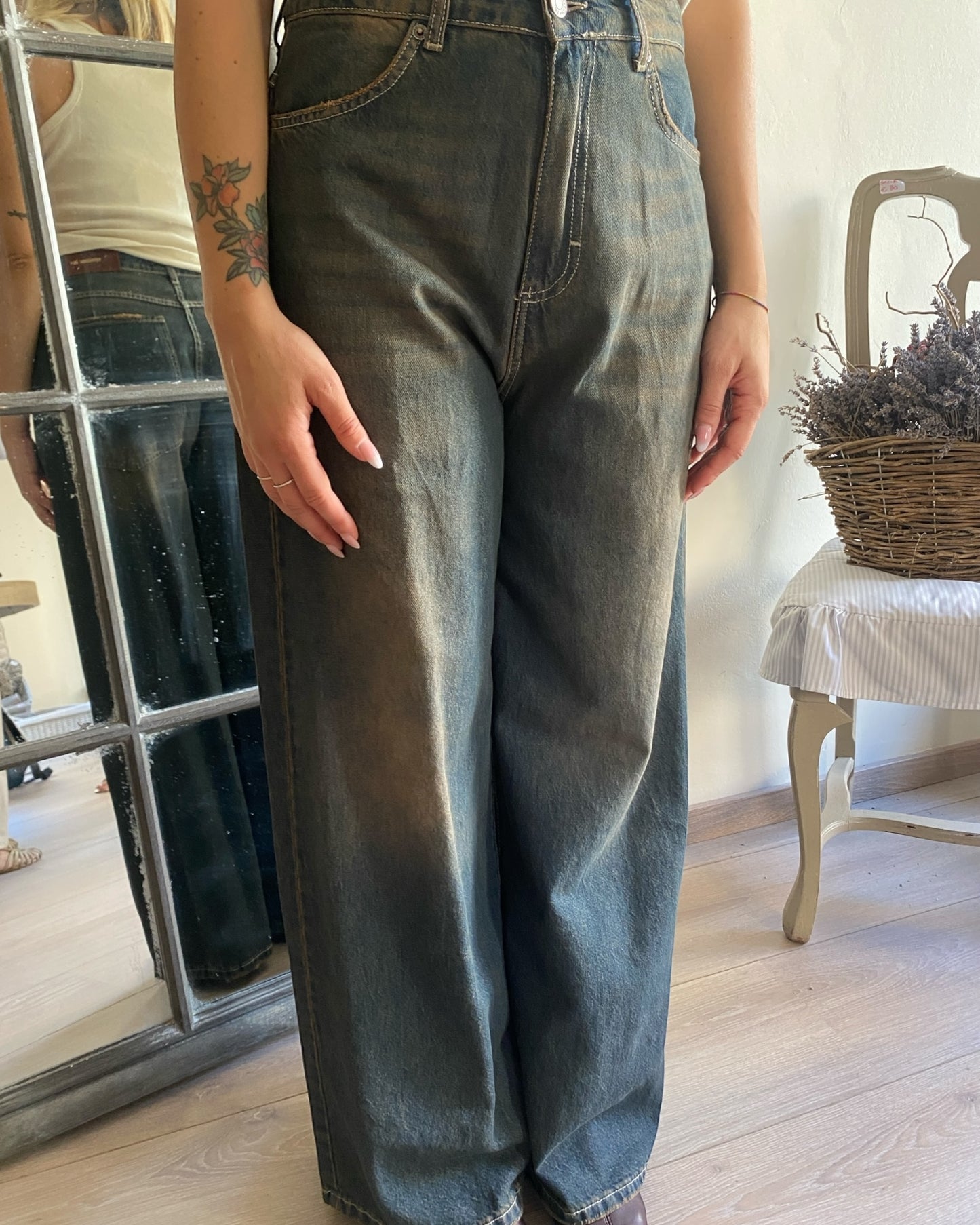 Jeans palazzo slavato art. GIUSI TENSIONE IN