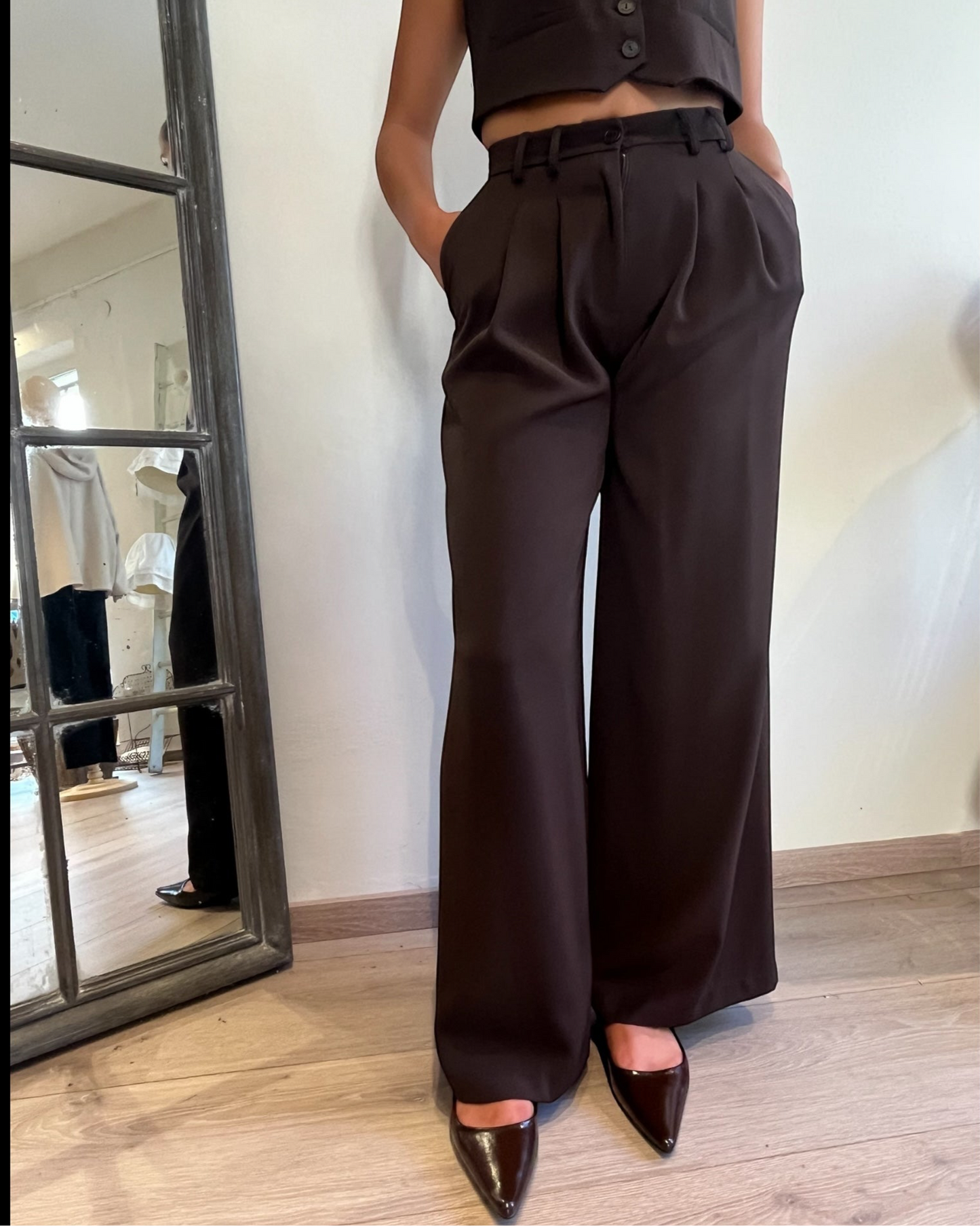 Pantalone palazzo con pences art. P975FF93N PLEASE