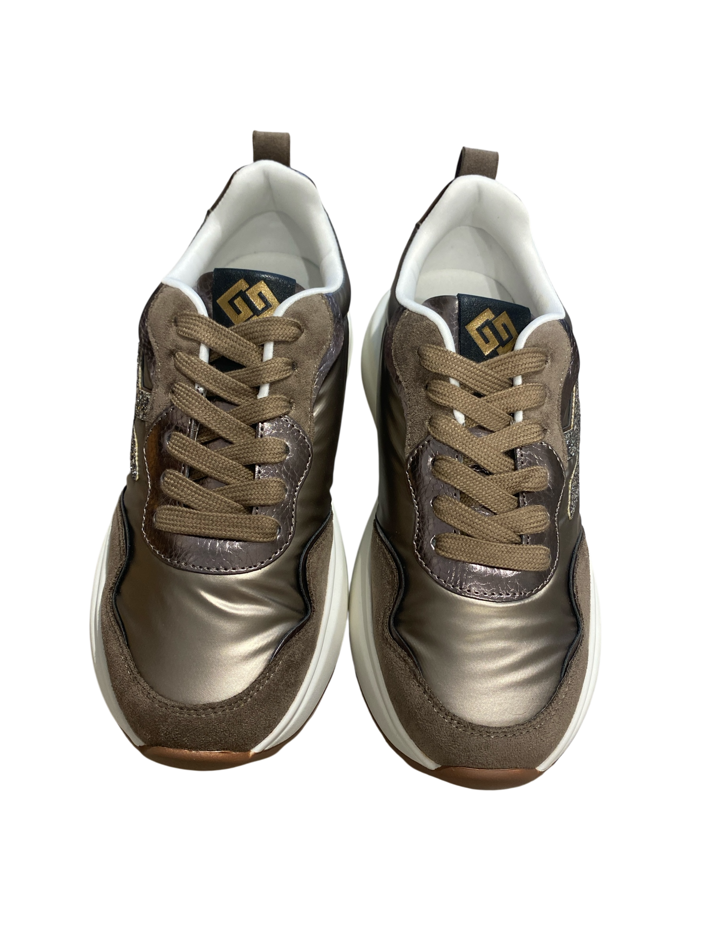 Sneaker con para alta e stella con paillettes art. GB980 GOLD&GOLD