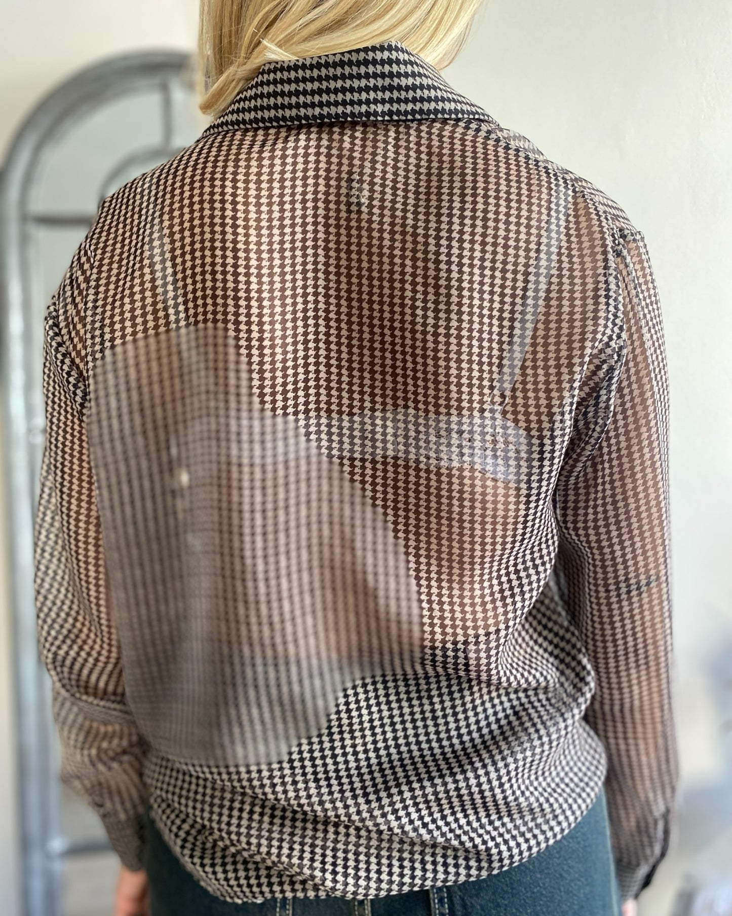 Camicia in fantasia semitrasparente art.c20095at TENSIONE IN