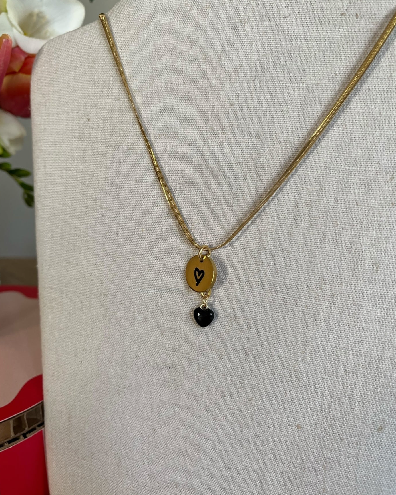 Collana snake con cuore e targhetta CLOEL