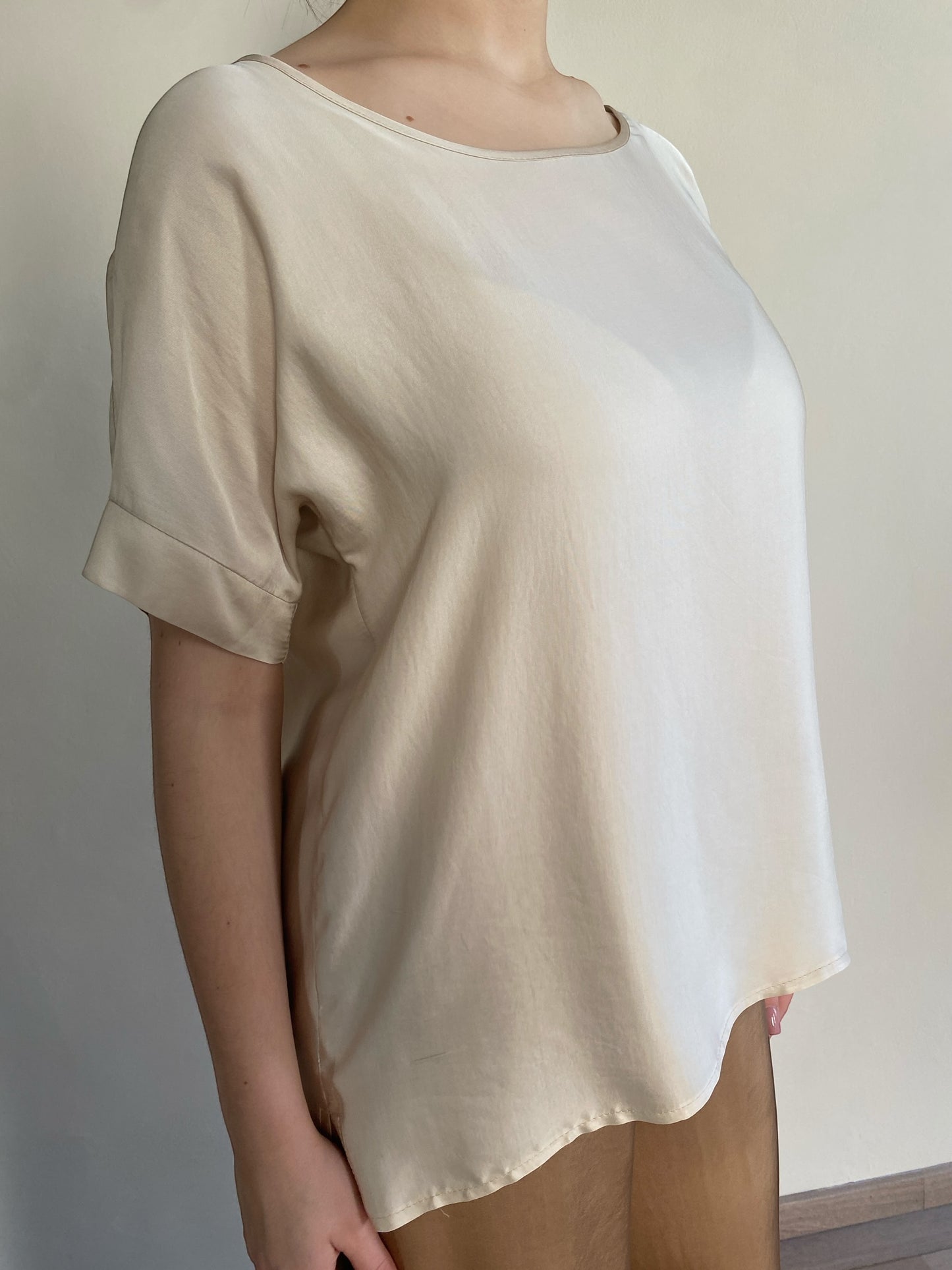 Blusa raso manica corta art. PE792 GIADA RUBINO