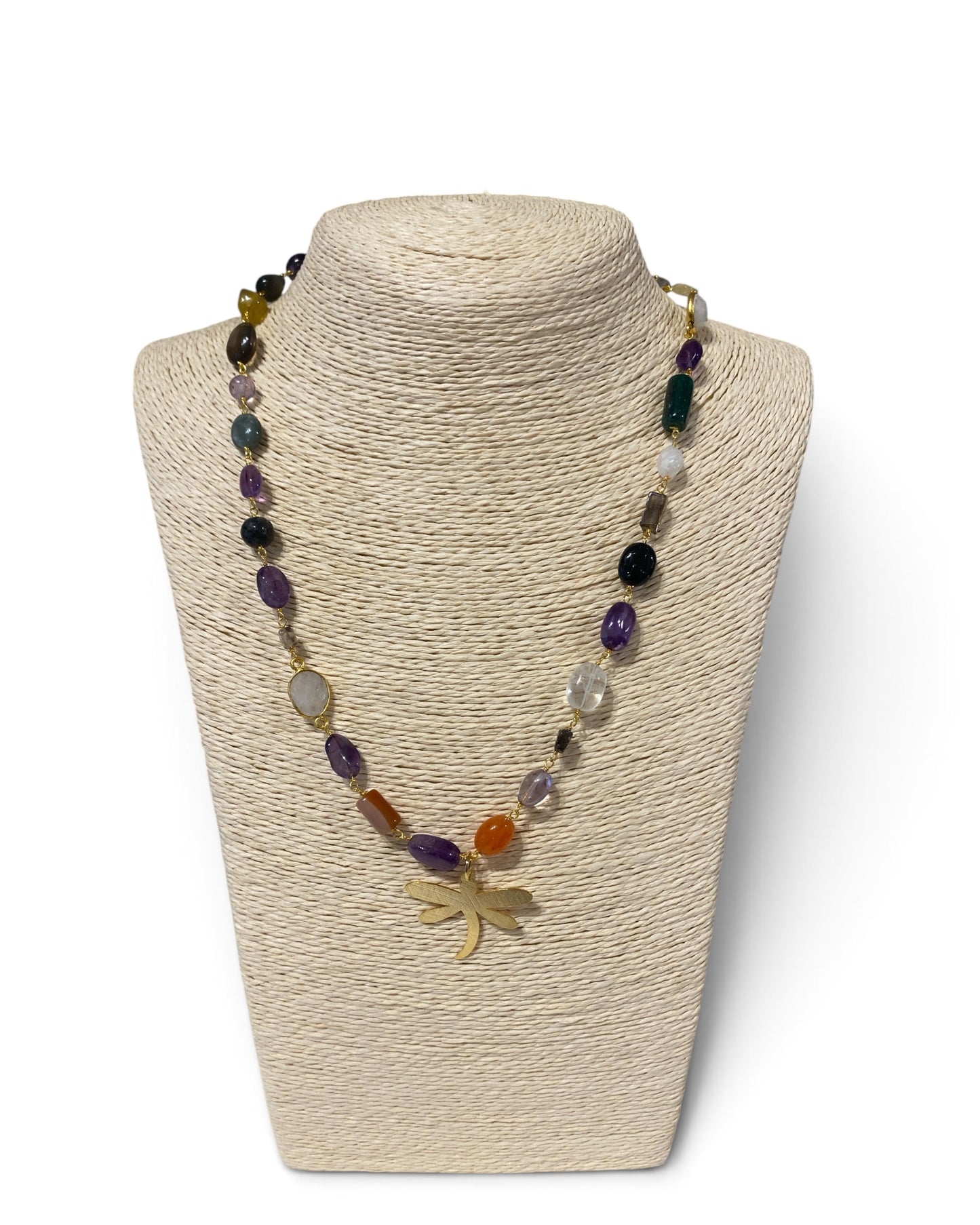 Collana Libellula corta con pietre Barbara Burgio