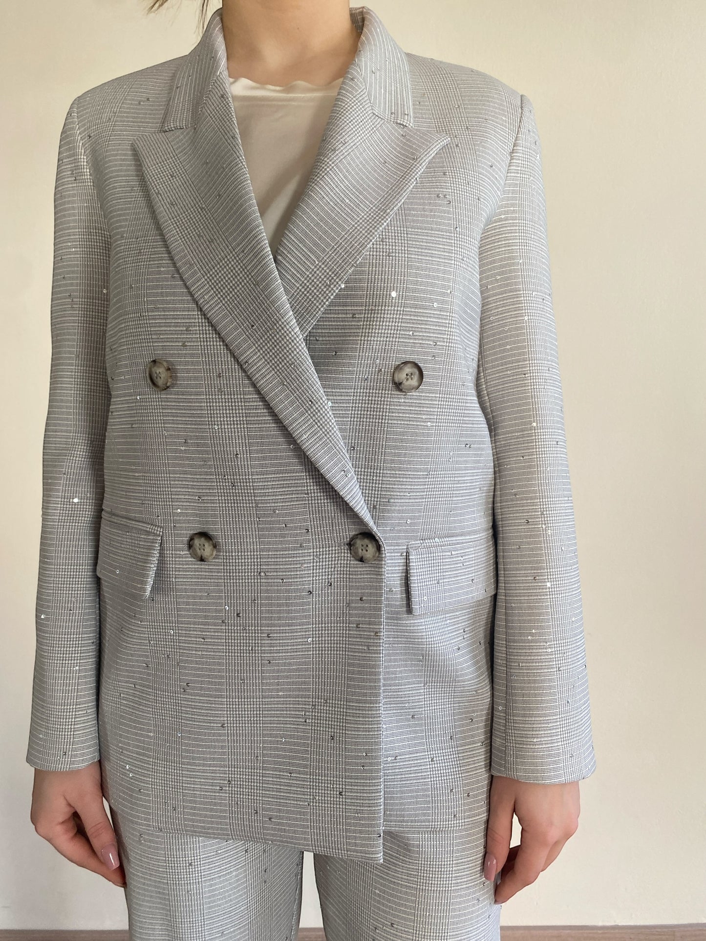 Tailleur quadri con mini paillettes VICOLO