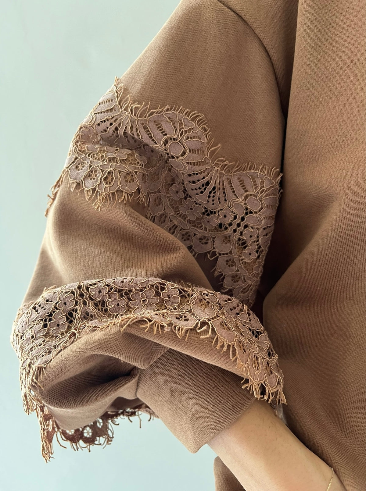 Felpa con inserti in pizzo art. FAU6KGS DIXIE