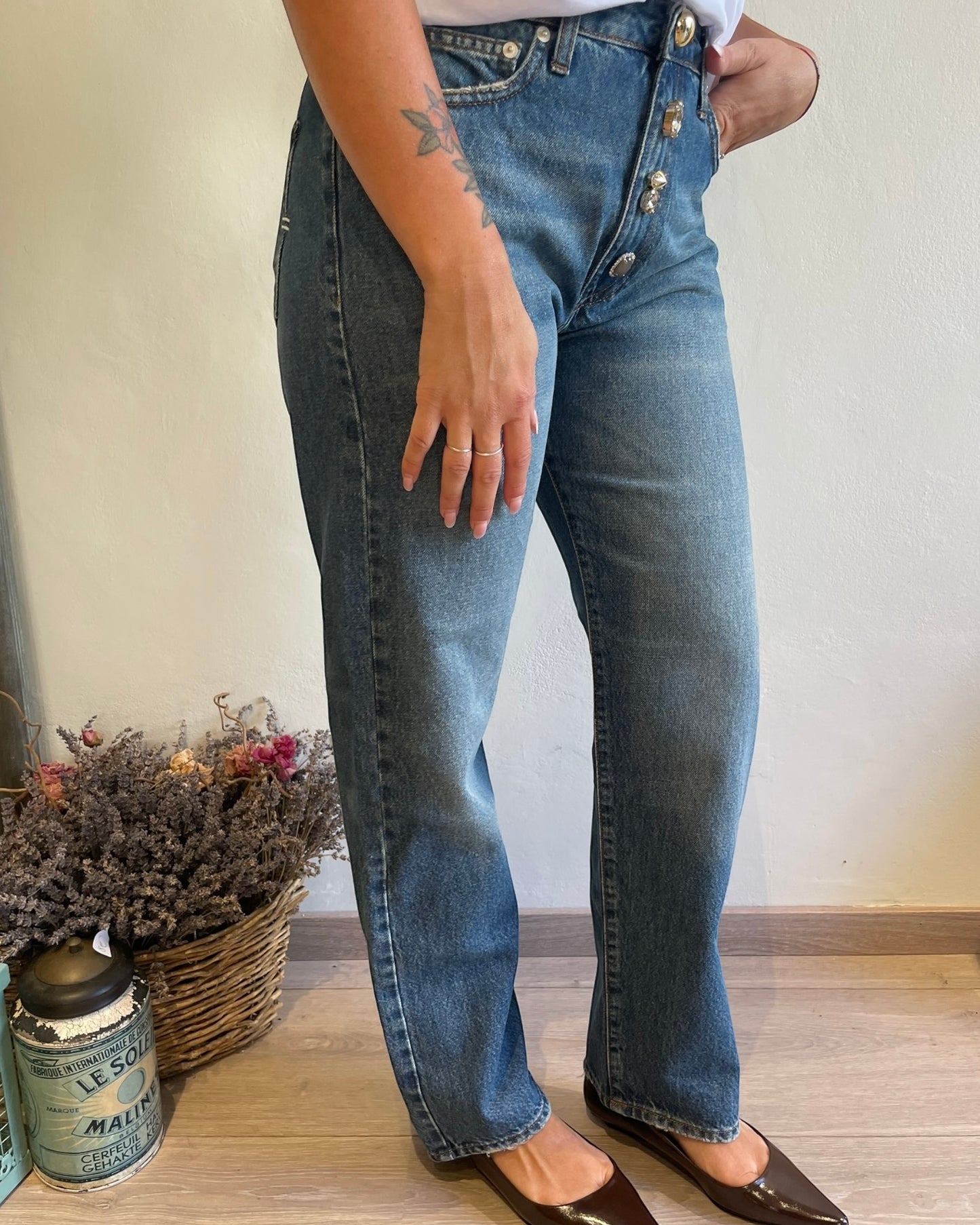 Jeans straight con gioielli art. ZOE VICOLO