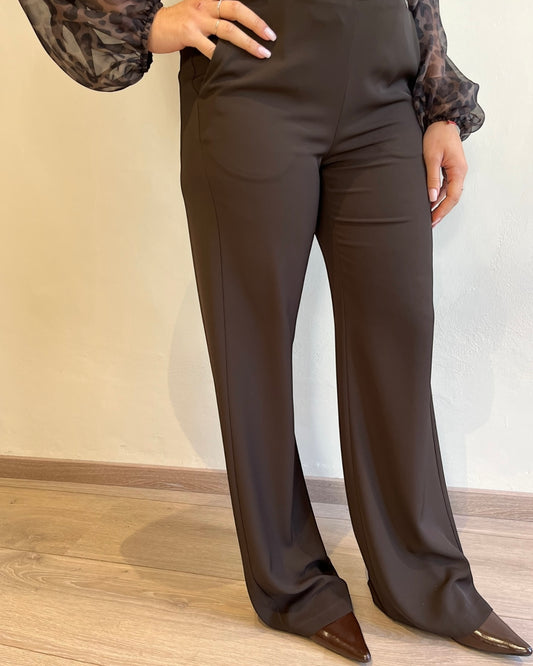 Pantalone palazzo fluido con elastico art. P493SFIONA PLEASE
