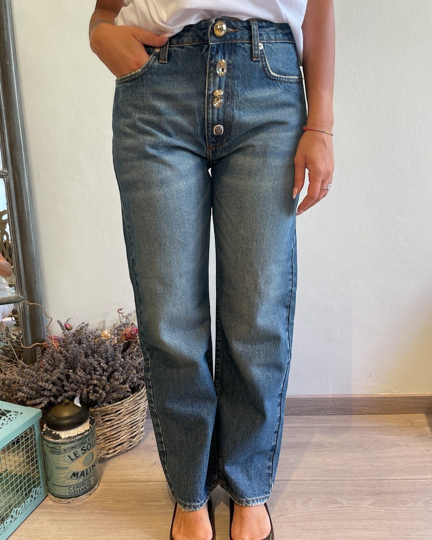 Jeans straight con gioielli art. ZOE VICOLO