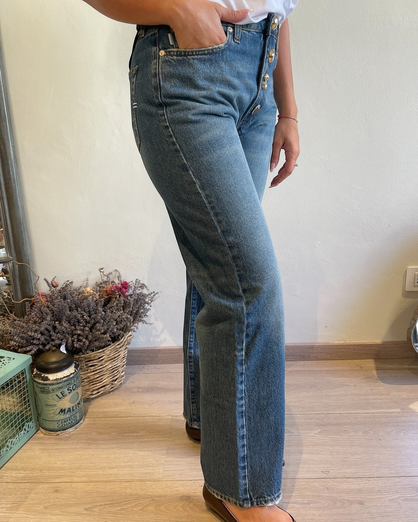 Jeans straight con gioielli art. ZOE VICOLO