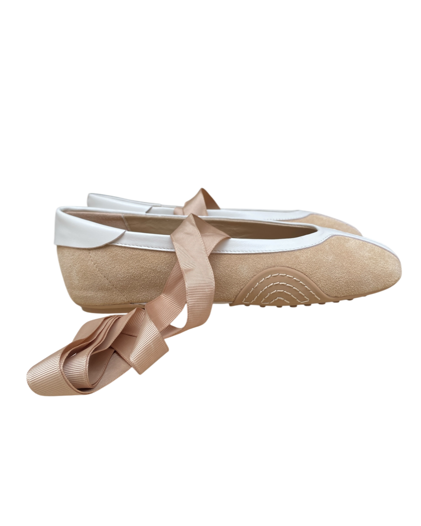 Ballerina scamosciata con nastro caviglia art. AM3924CAM OVYE'