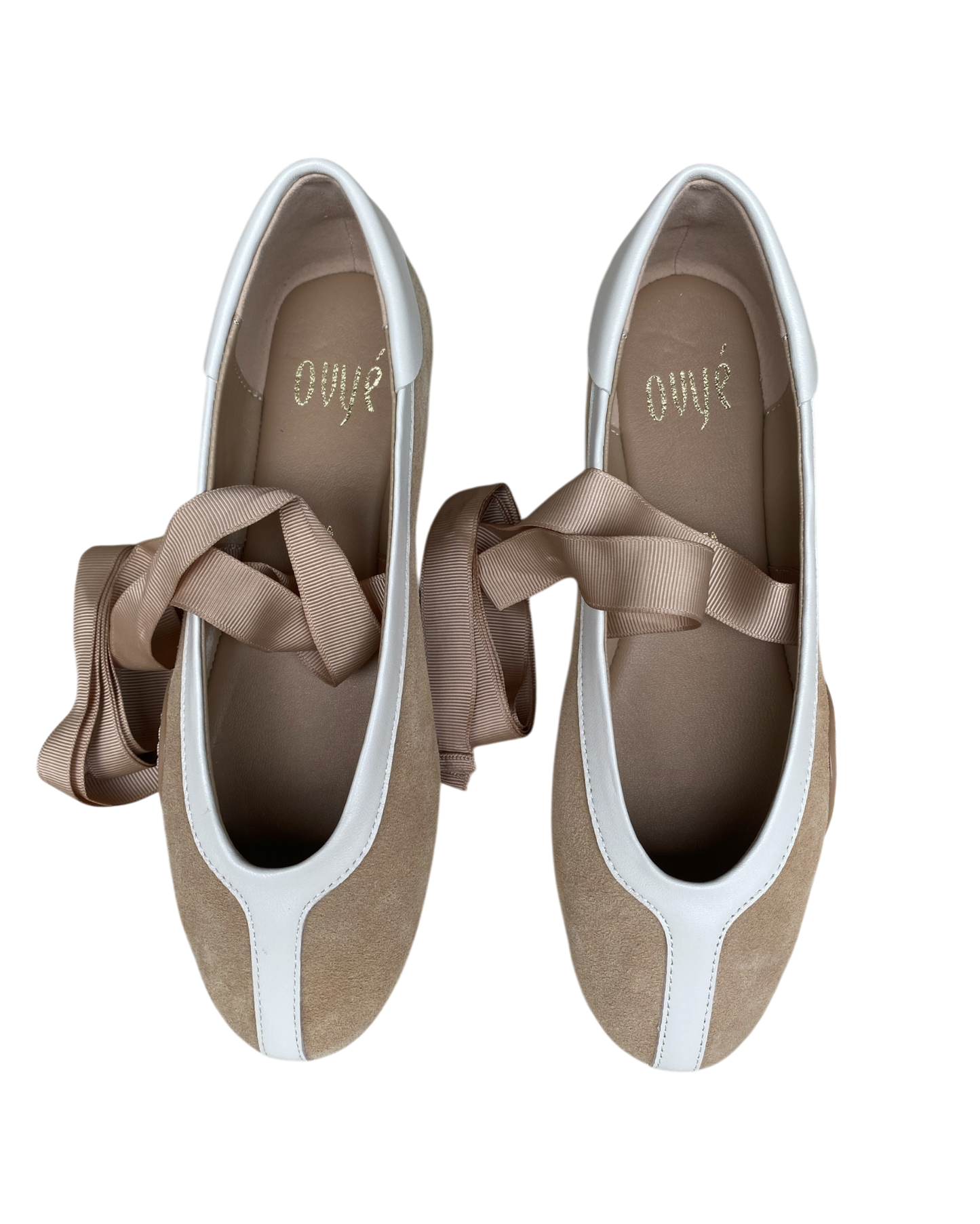 Ballerina scamosciata con nastro caviglia art. AM3924CAM OVYE'