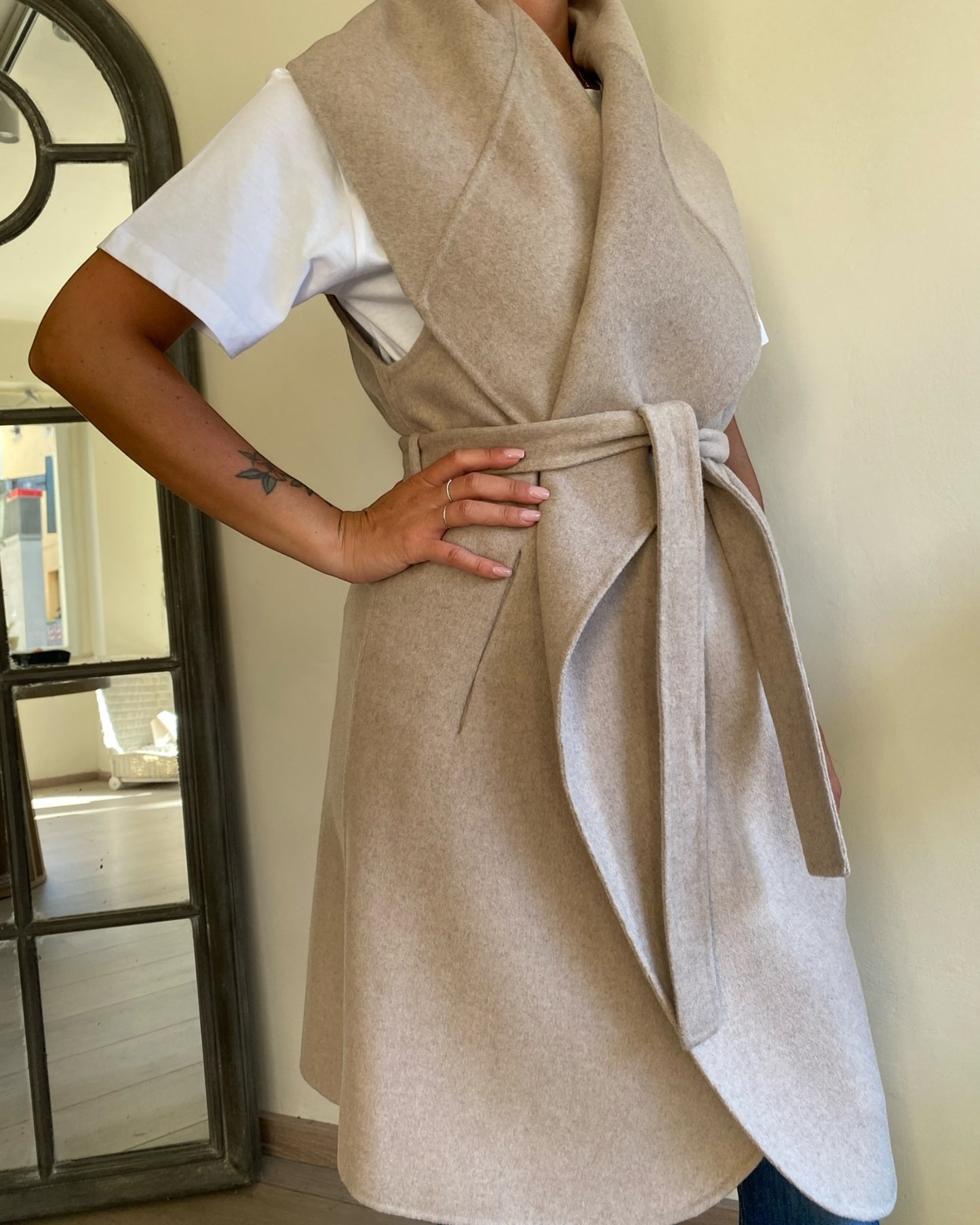 Cappotto lungo smanicato art. TF0056 VICOLO