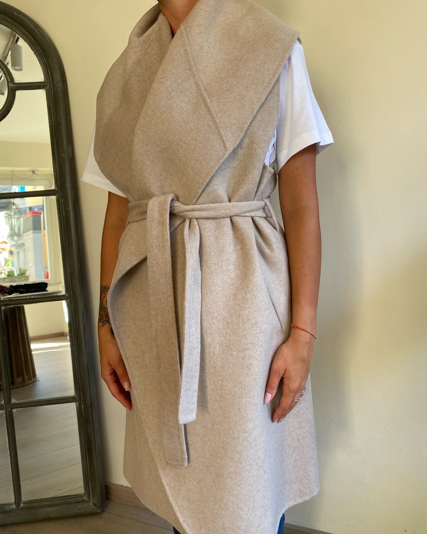 Cappotto lungo smanicato art. TF0056 VICOLO