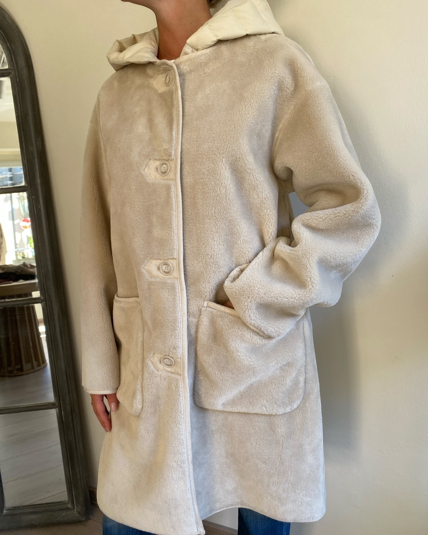 Giacca lunga montone Teddy art. TF0018 VICOLO
