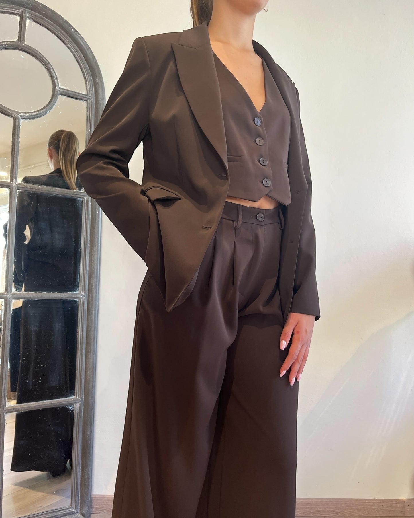 Pantalone palazzo con pences art. P975FF93N PLEASE