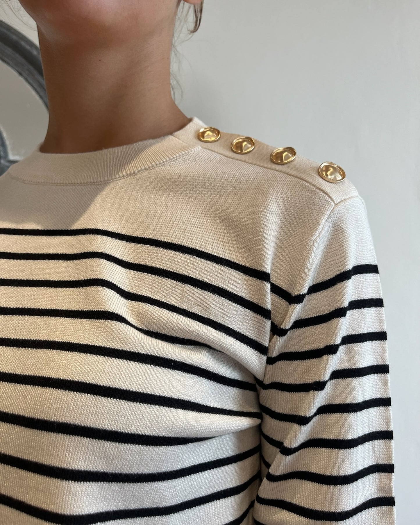 Maglia righe con bottoni oro SHEIS