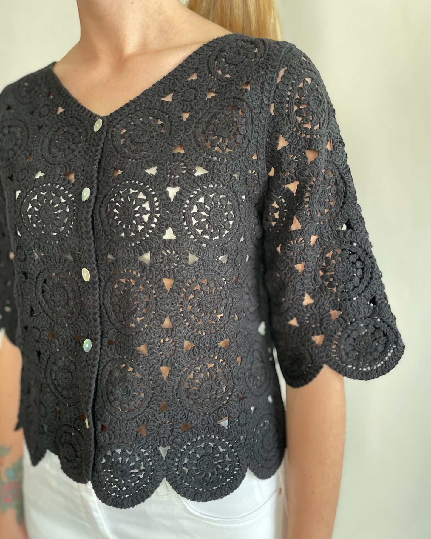 Maglia crochet con bottoni art. DS5546 SHEI’s