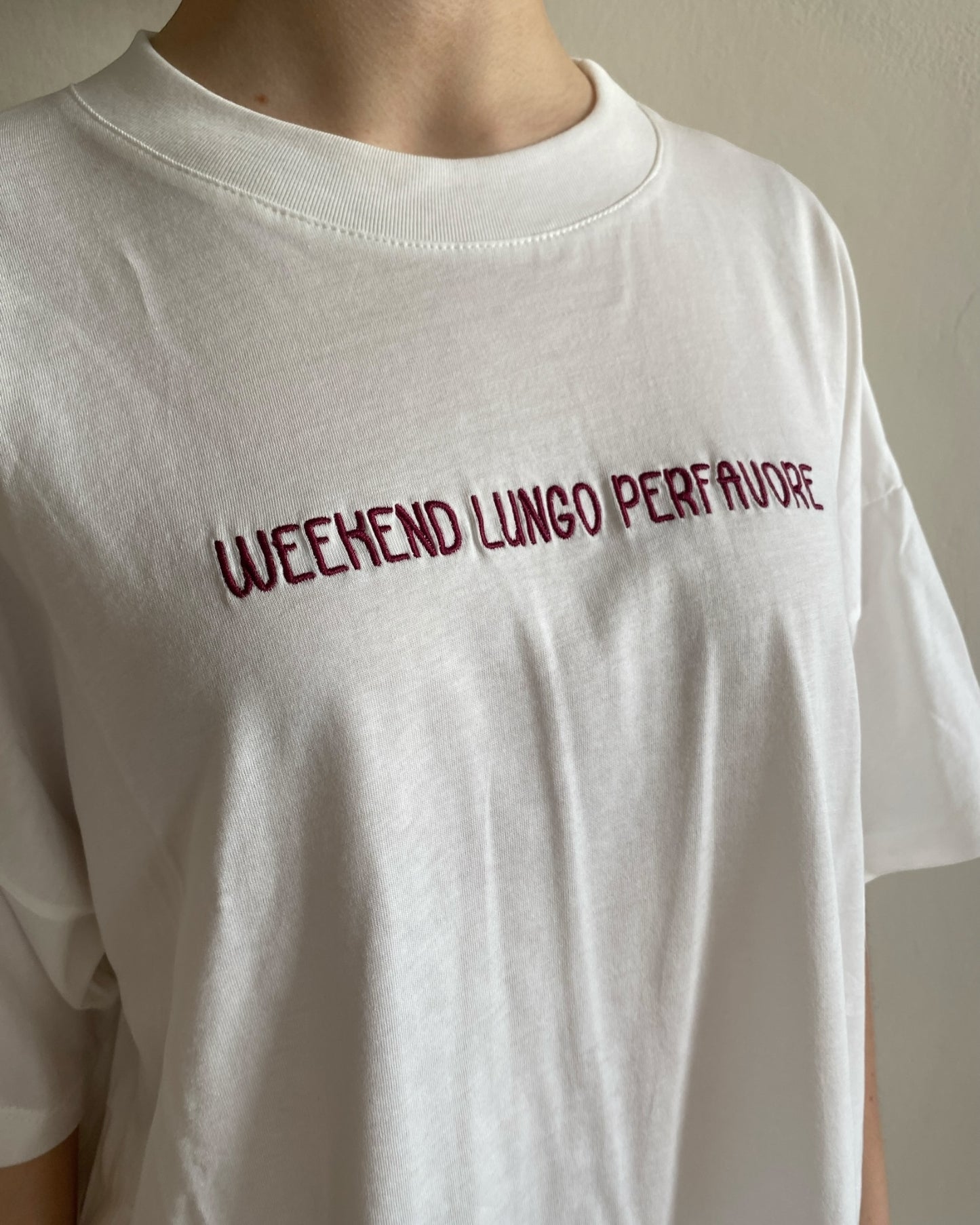 T-shirt “Weekend lungo per favore” art. RD0927 VICOLO