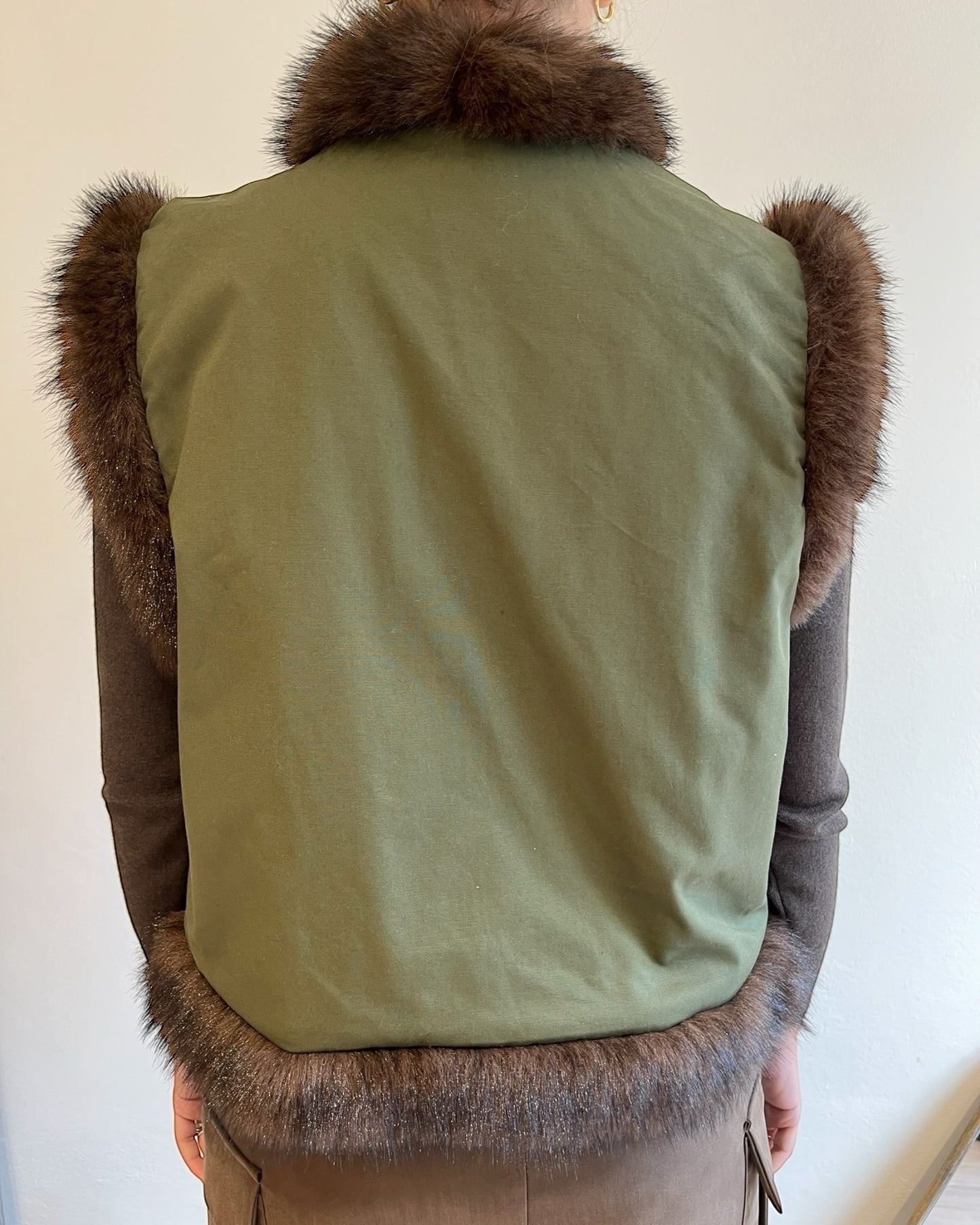 Gilet imbottito con ecopelliccia art. HM905 TENSIONE IN