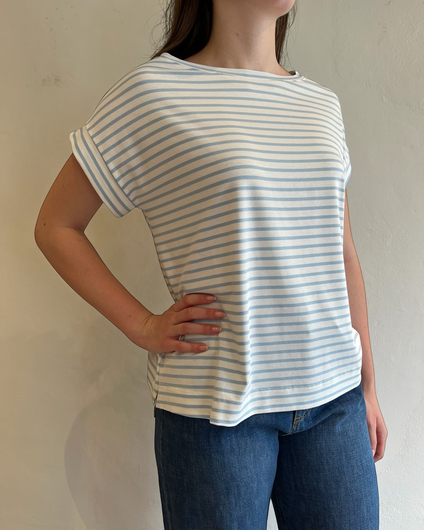 T-shirt a righe in viscosa art.UAB0410 VICOLO