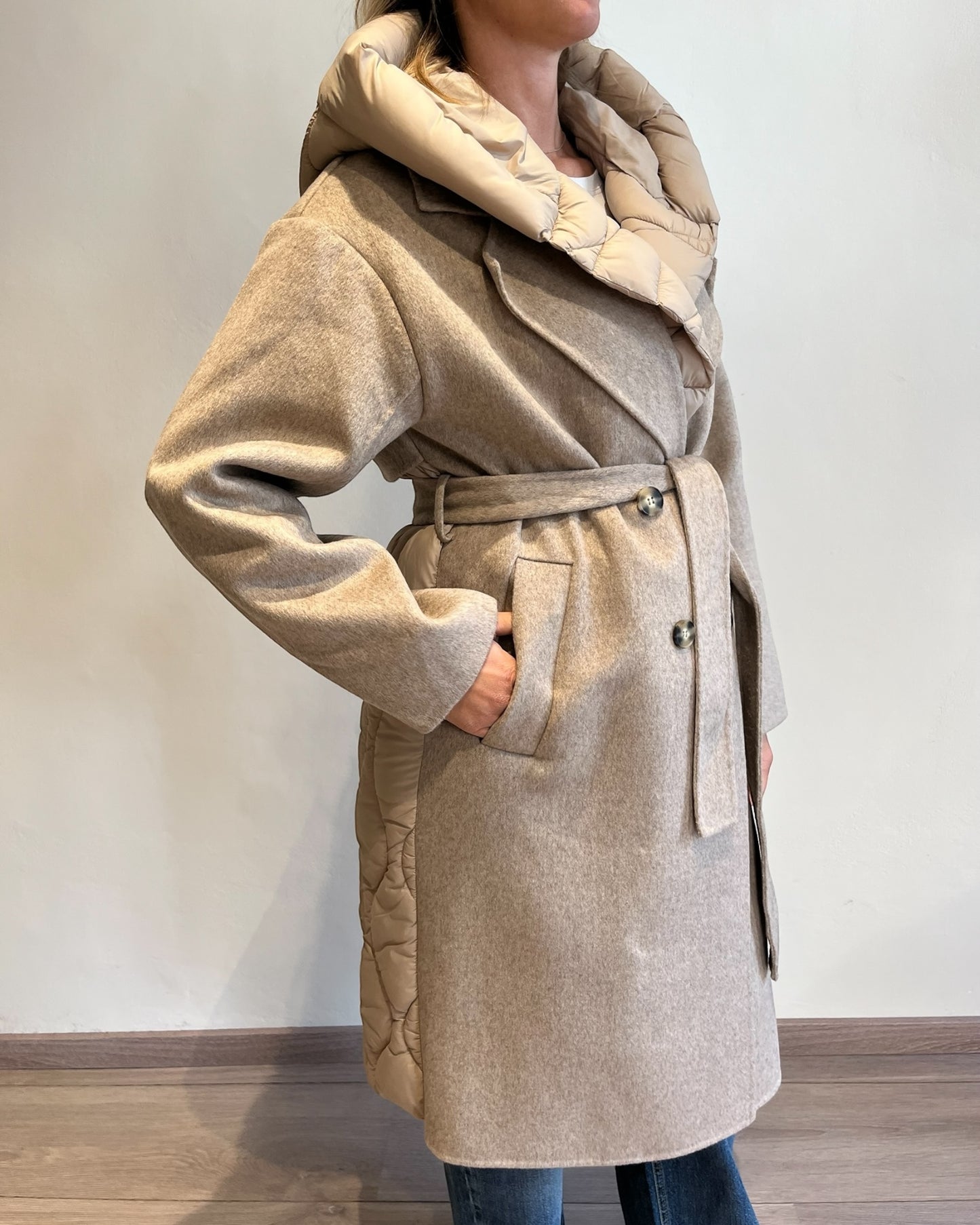 Cappotto piumino con cintura art. TF0028 VICOLO
