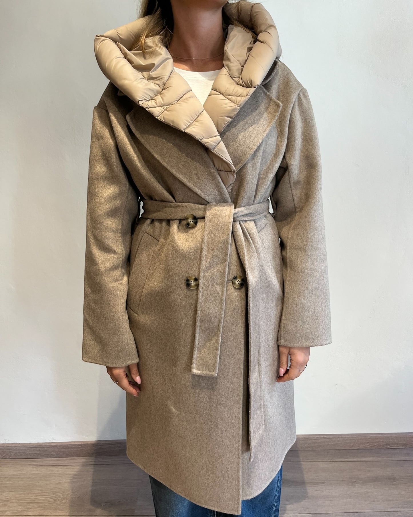 Cappotto piumino con cintura art. TF0028 VICOLO