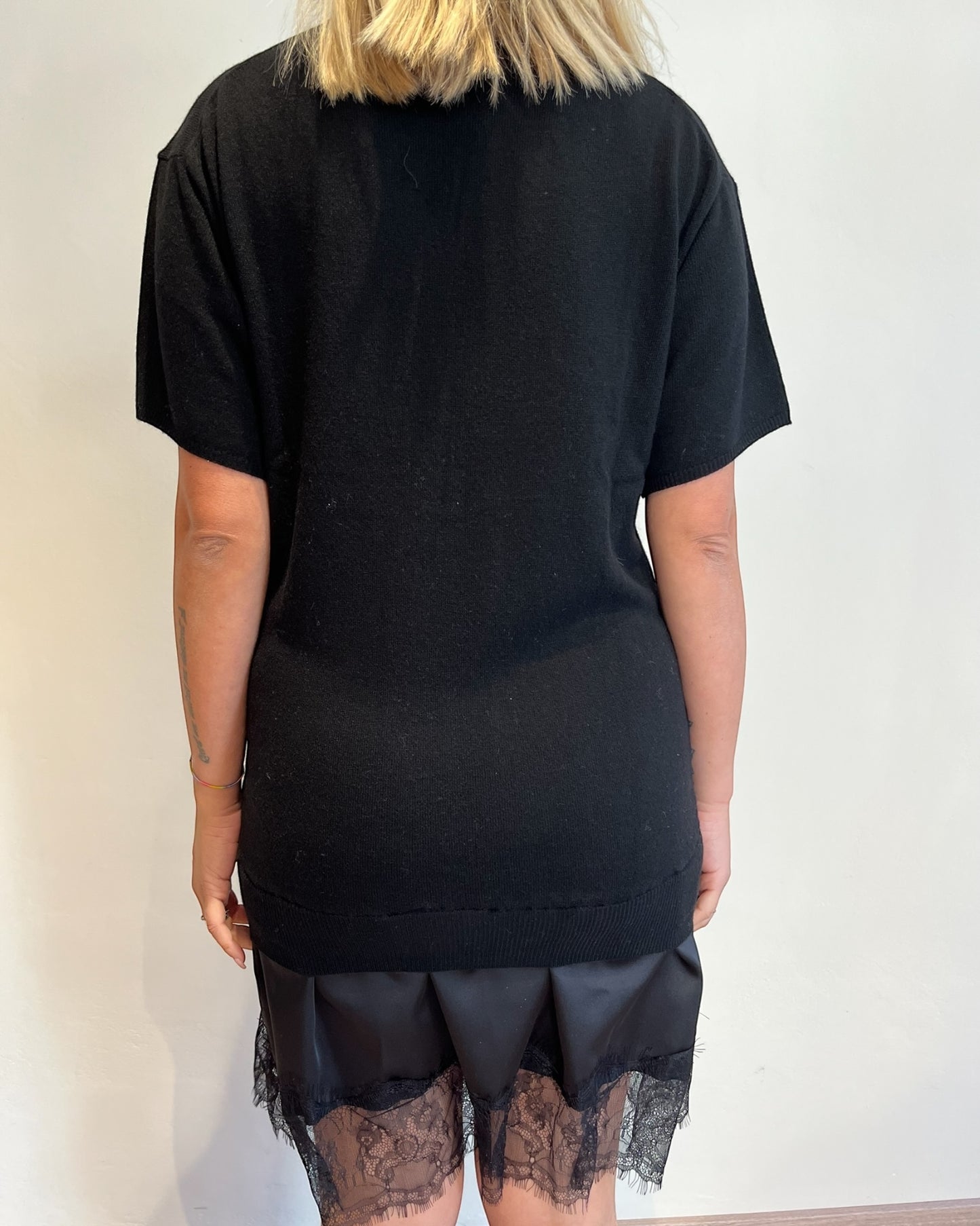 Maglia lunga con raso e pizzo art. 22195F VICOLO