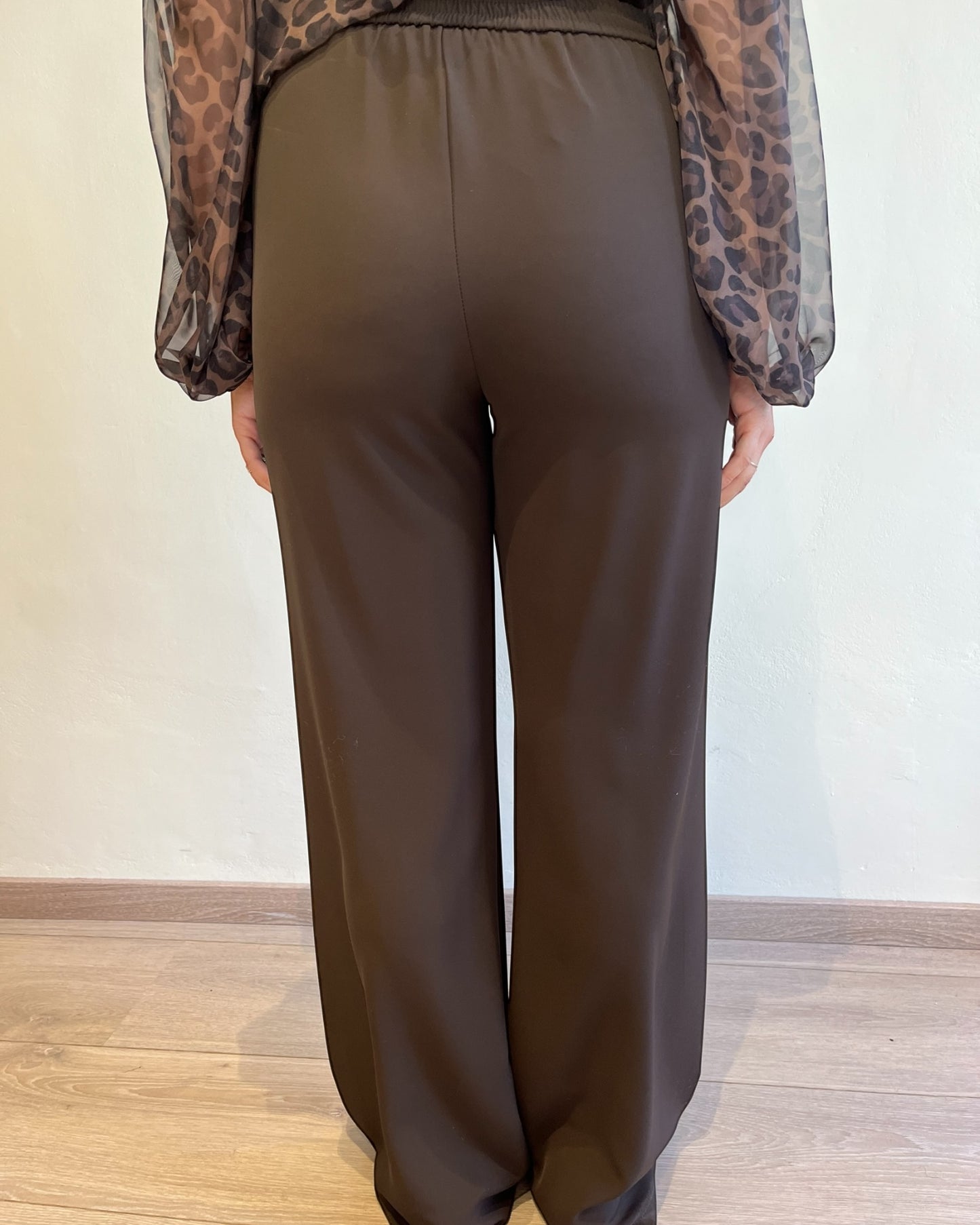 Pantalone palazzo fluido con elastico art. P493SFIONA PLEASE