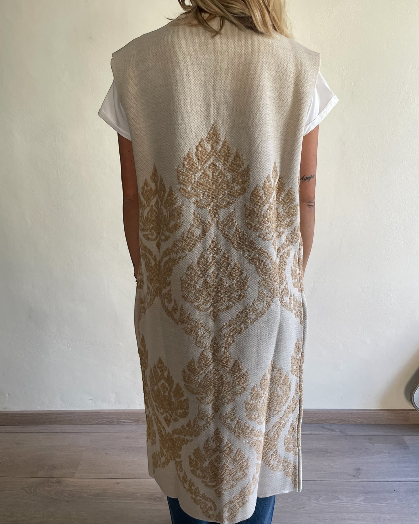Gilet lungo arabesque art. W5HMG75A400 TENSIONE IN