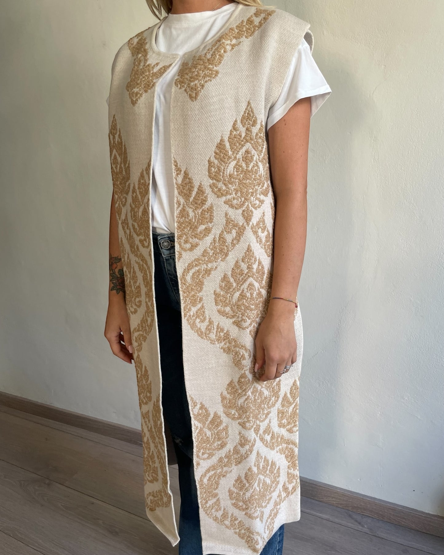 Gilet lungo arabesque art. W5HMG75A400 TENSIONE IN