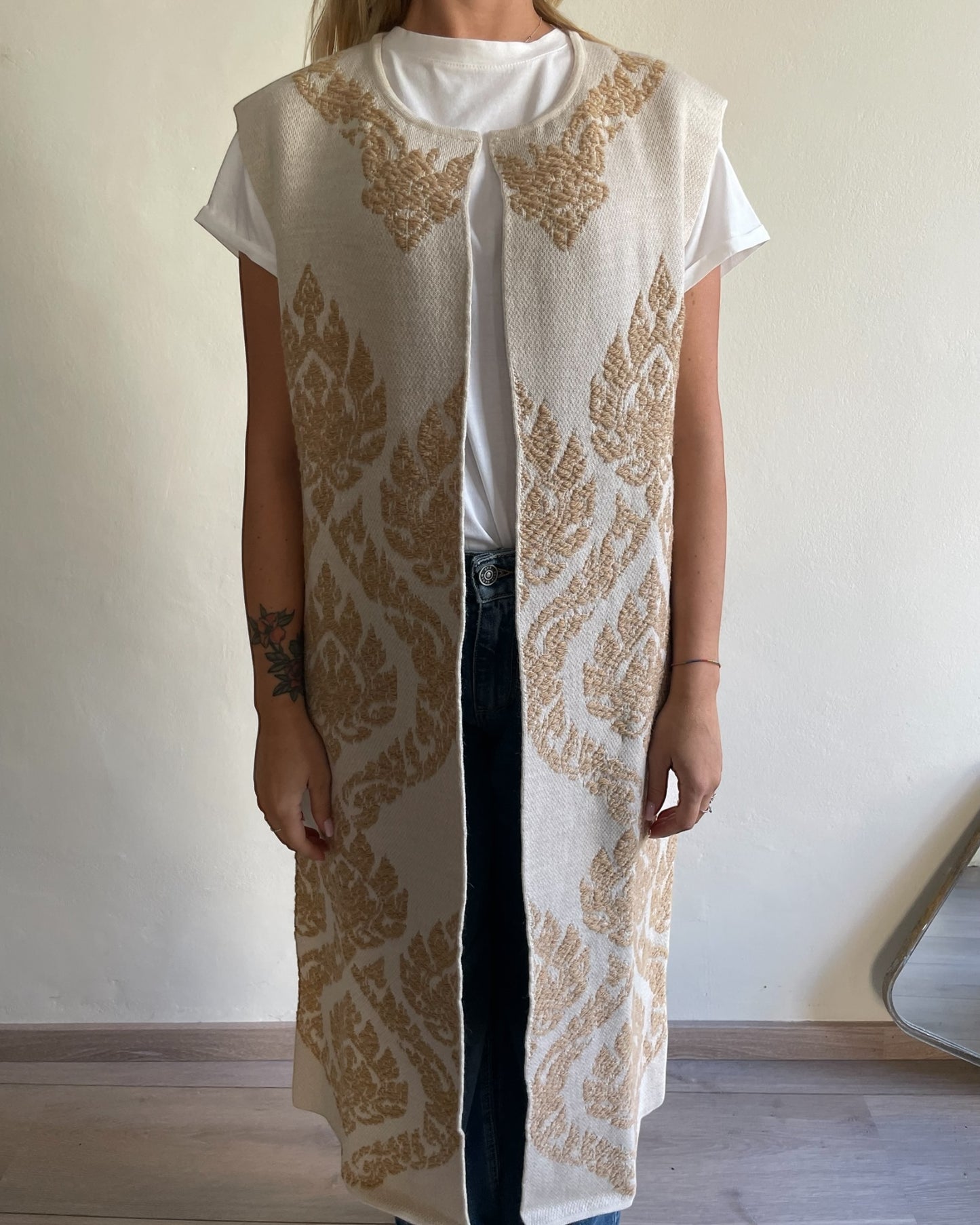 Gilet lungo arabesque art. W5HMG75A400 TENSIONE IN