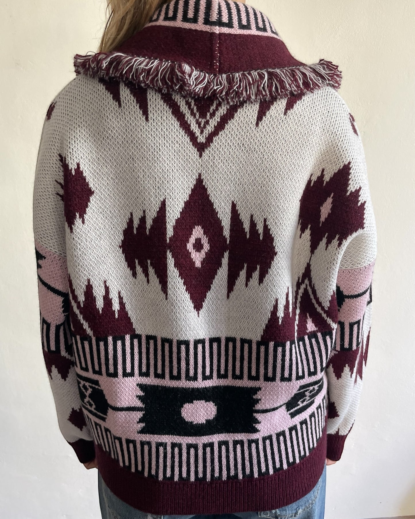 Cardigan frange e bottoni art. 25A837 TENSIONE IN