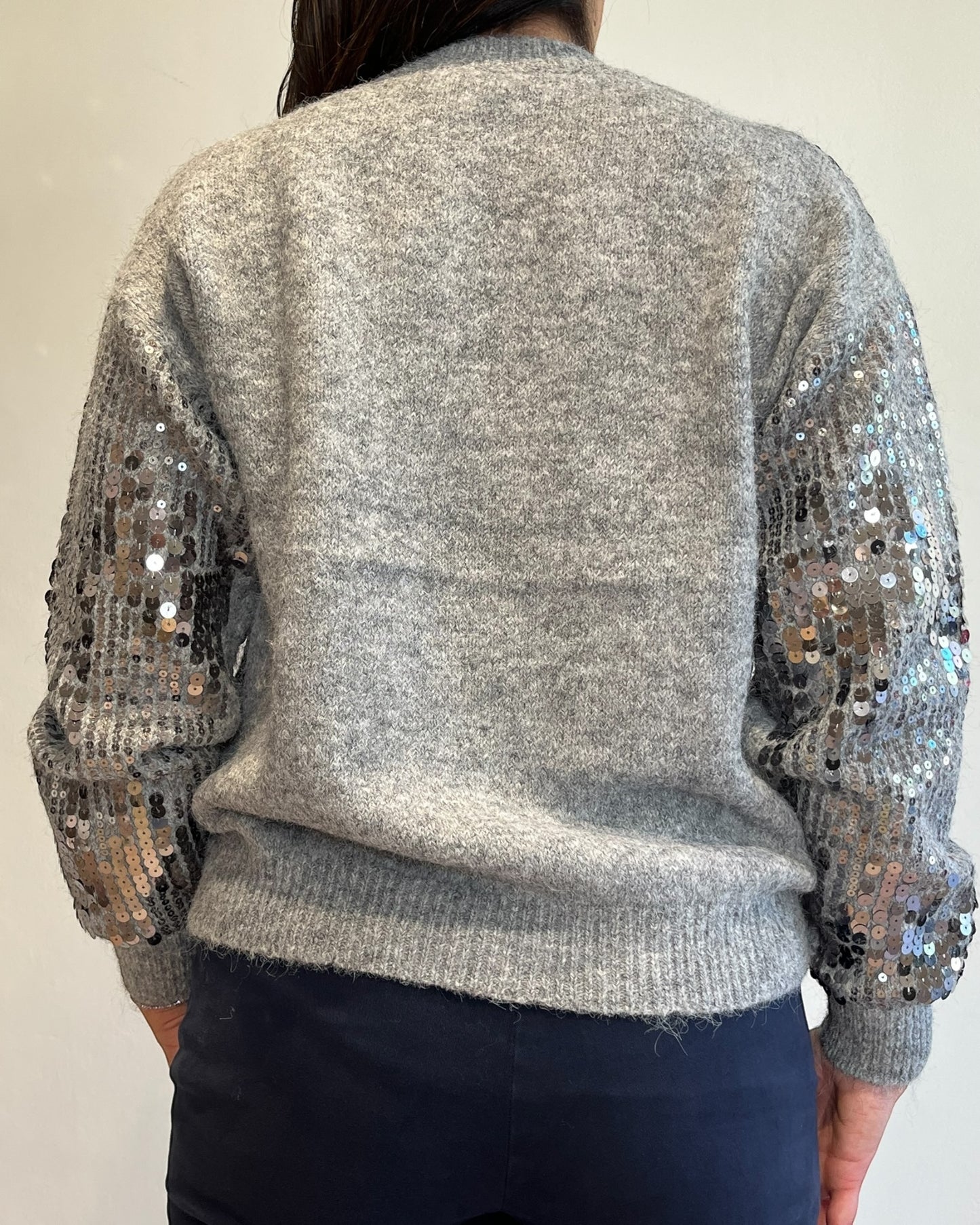 Maglione con paillettes art. 5683 MADREPERLA
