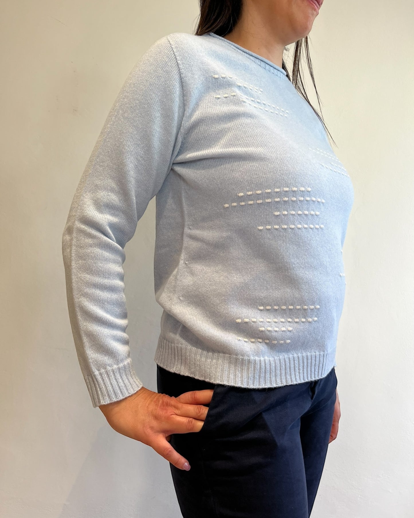 Maglia girocollo con tratteggi art. 4359 CARLA FERRONI