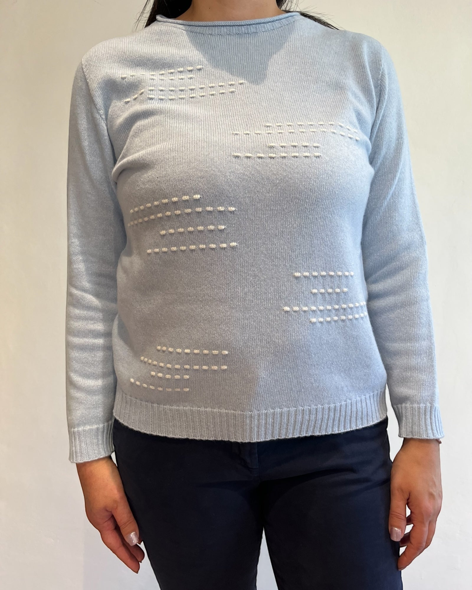 Maglia girocollo con tratteggi 4359 CARLA FERRONI – Perugini