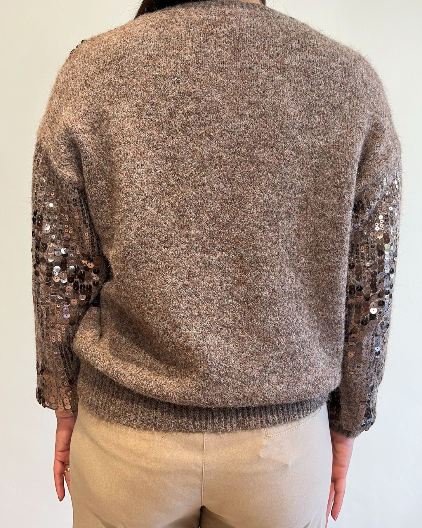 Maglione con paillettes art. 5683 MADREPERLA