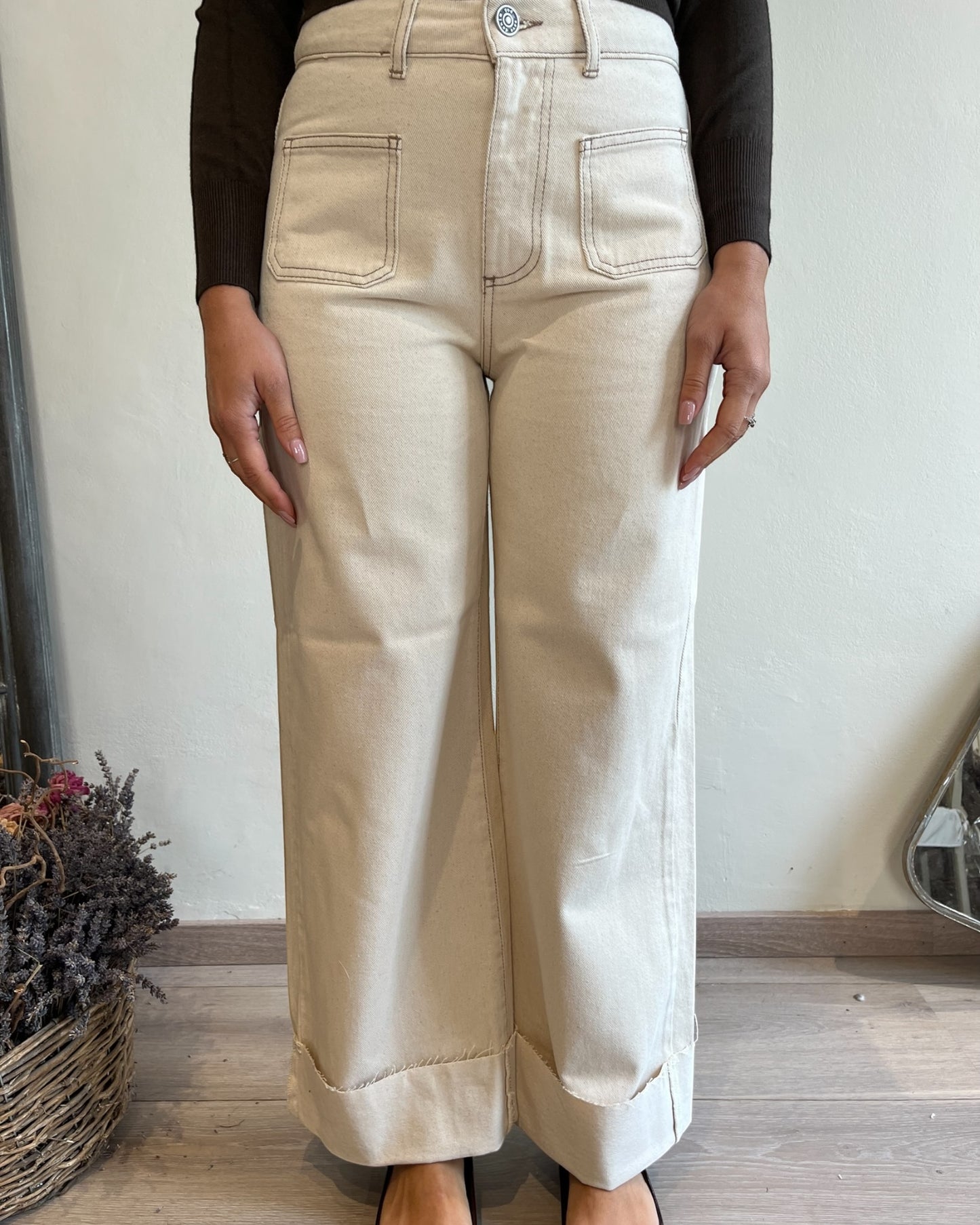 Pantalone cropped con risvolto art. ERMES GSD