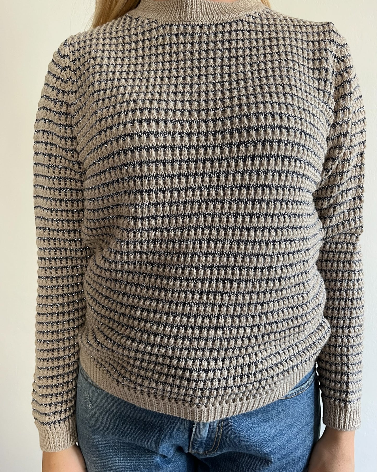 Maglia girocollo traforata con lurex art. 54024 AMARYNTH