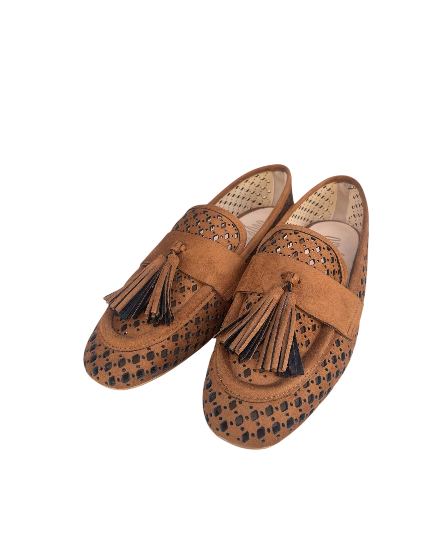 Mocassino traforato con nappine art. LF918K046 OVYE