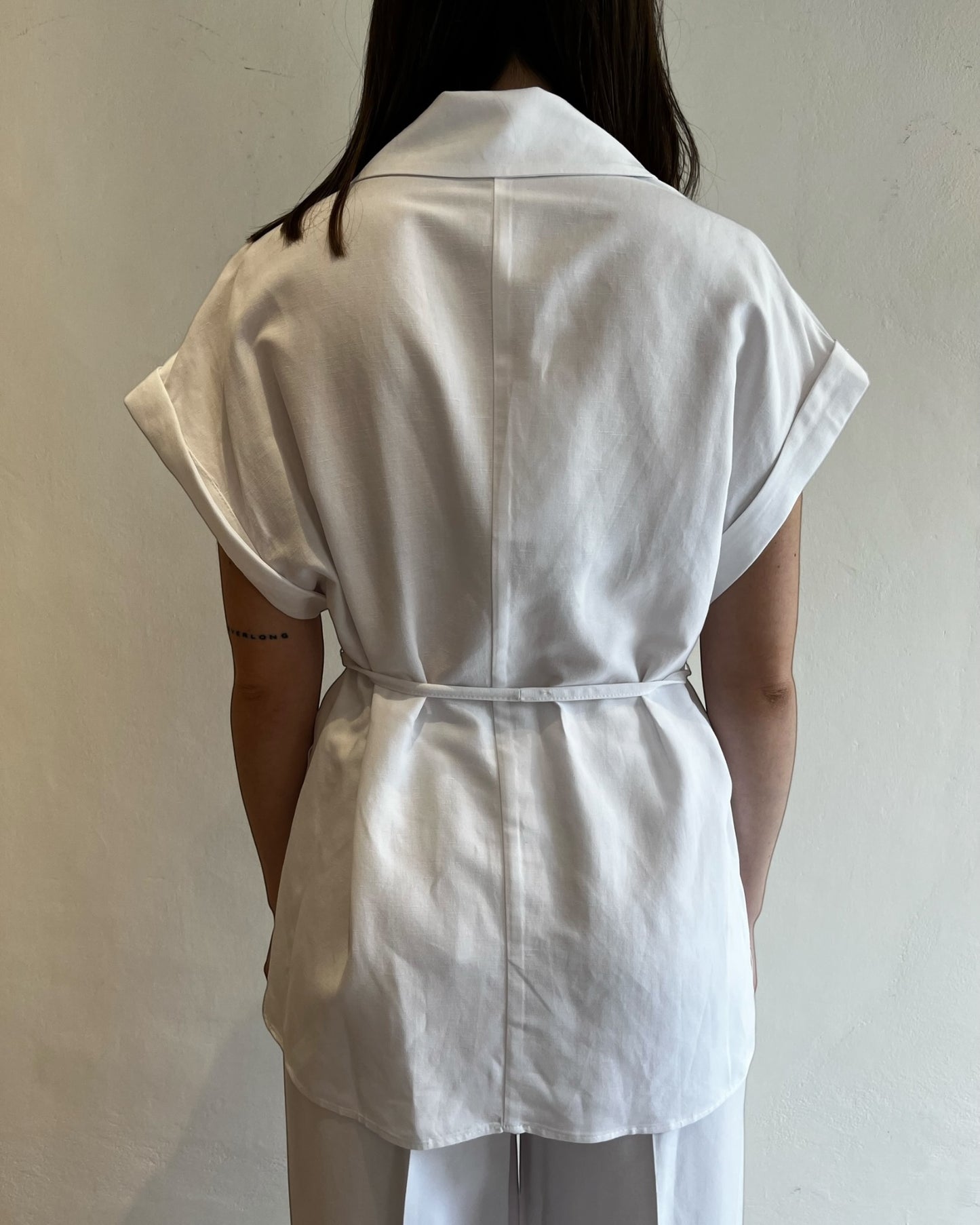 Gilet in viscosa e lino con cinta art.LD73LYF IMPERIAL