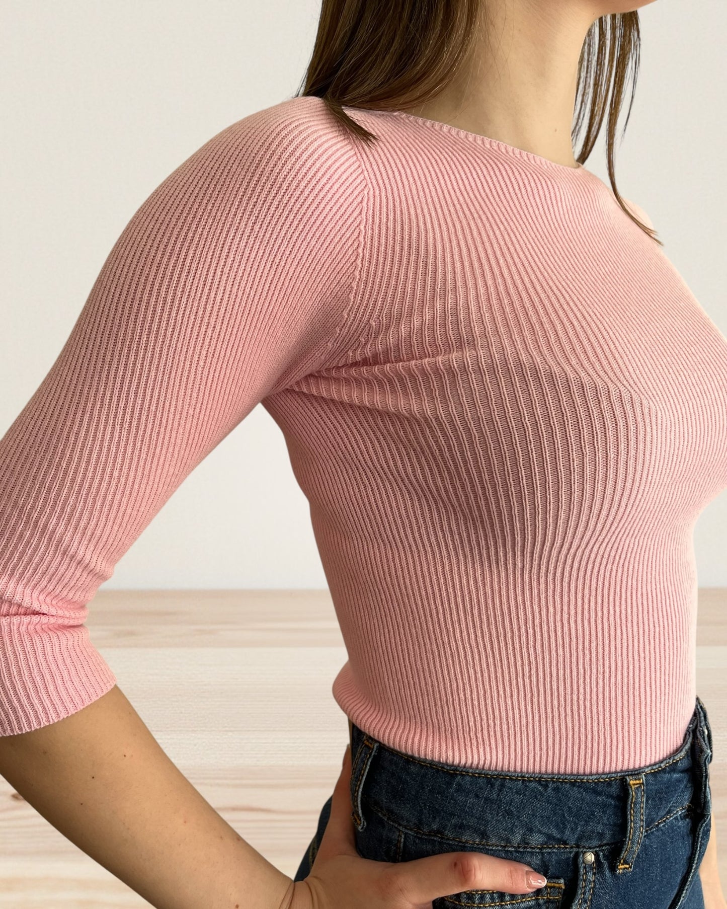 Maglia costine manica 3/4 art. 7AB7075 VICOLO