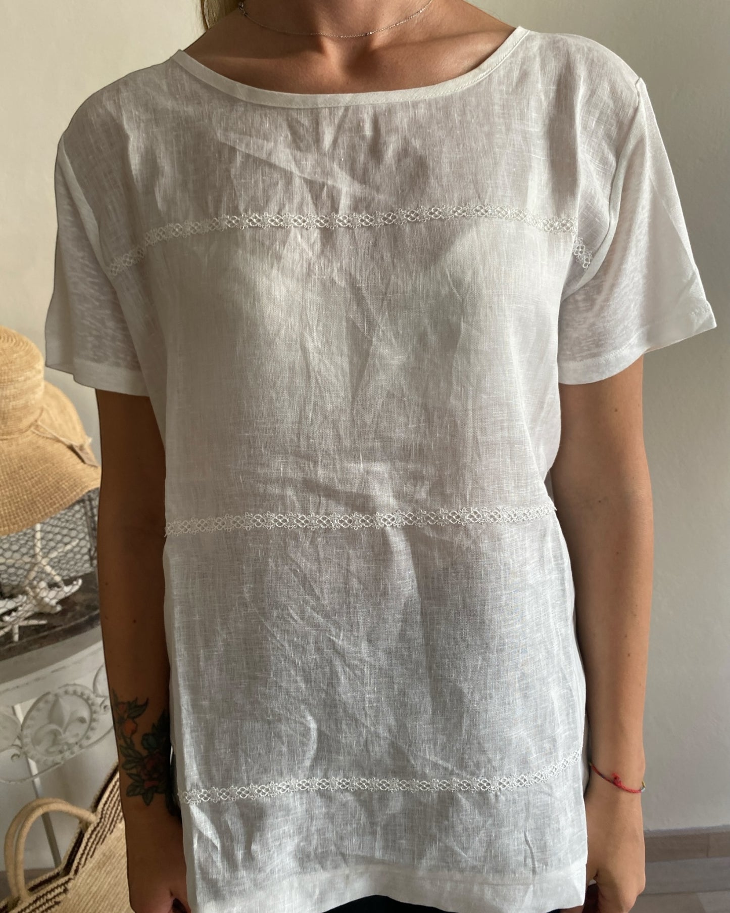 T-shirt con ricami art. 251F1168 FLEURS D’ANIS