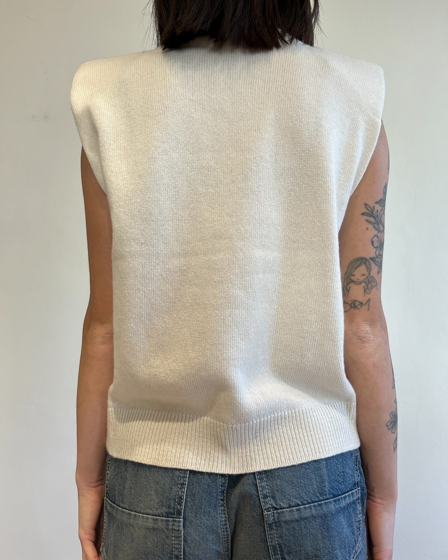 Gilet misto lana con spalline art D80088 TENSIONE IN