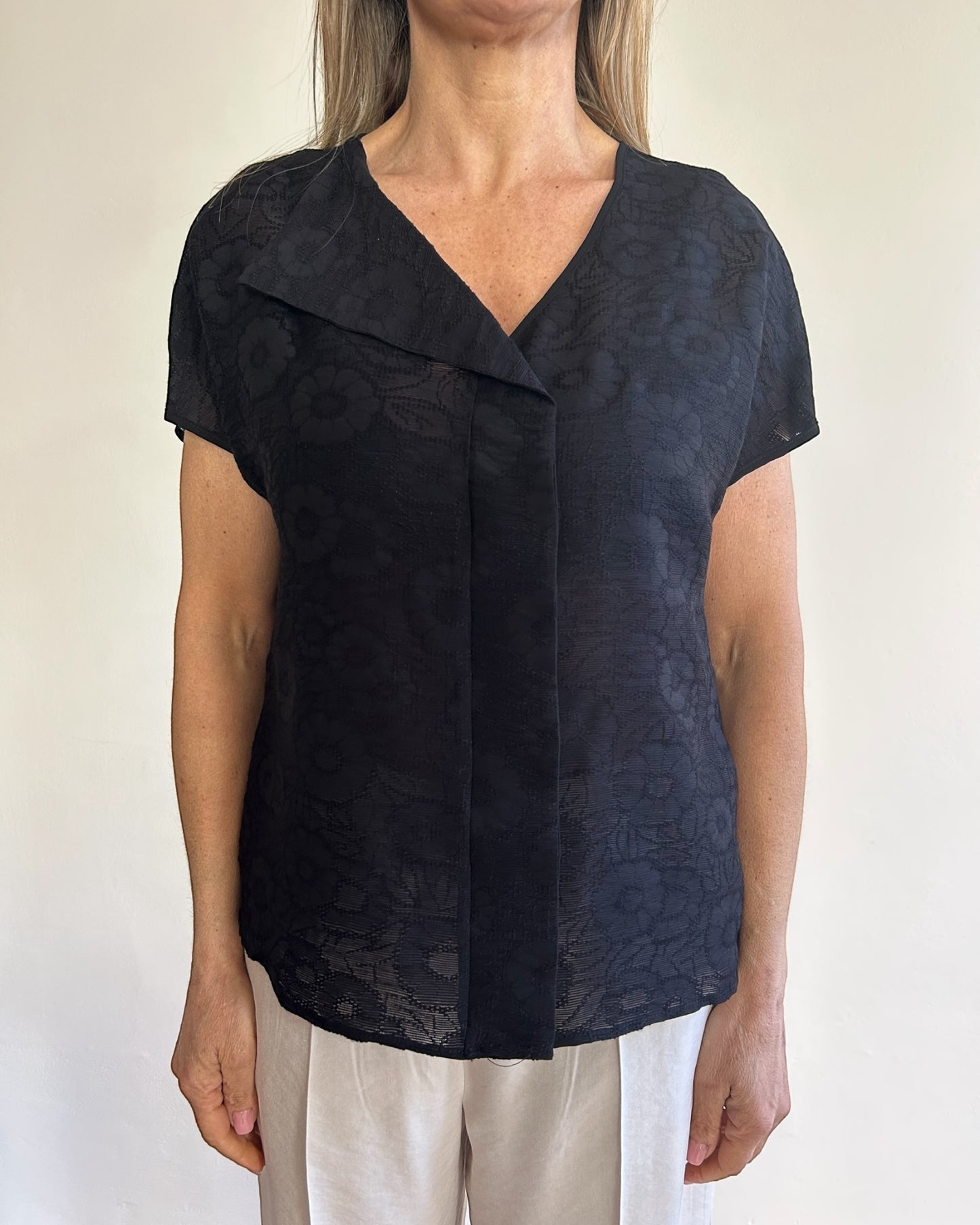 Blusa pizzo scollo V art. L18XBE RENZO Lola by SANDRO FERRONE