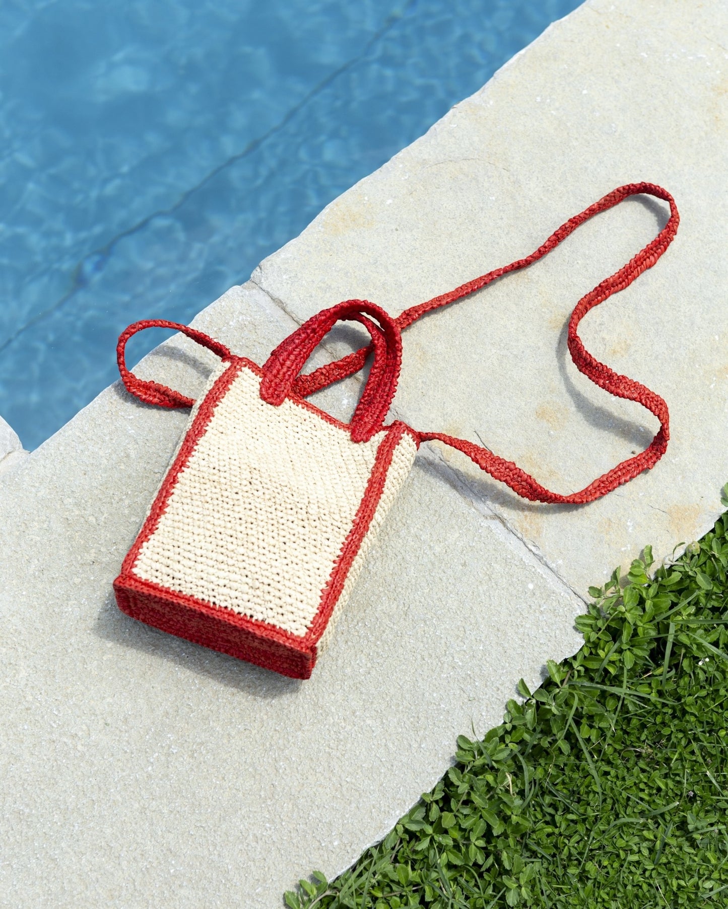 Borsa in rafia rettangolare con tracolla LEA LIMAIA