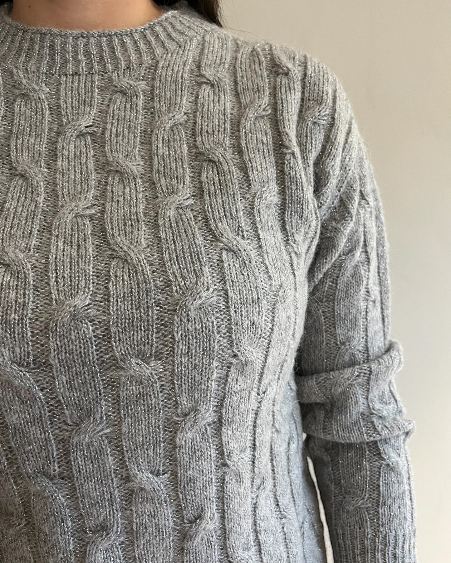 Maglia trecce e lurex art. 4365 CARLA FERRONI